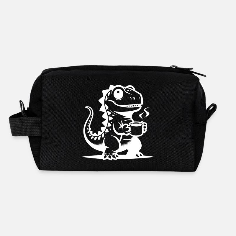 Dino Baby mit Kaffeetasse lustiger kleiner Dino Recycelte Kulturtasche