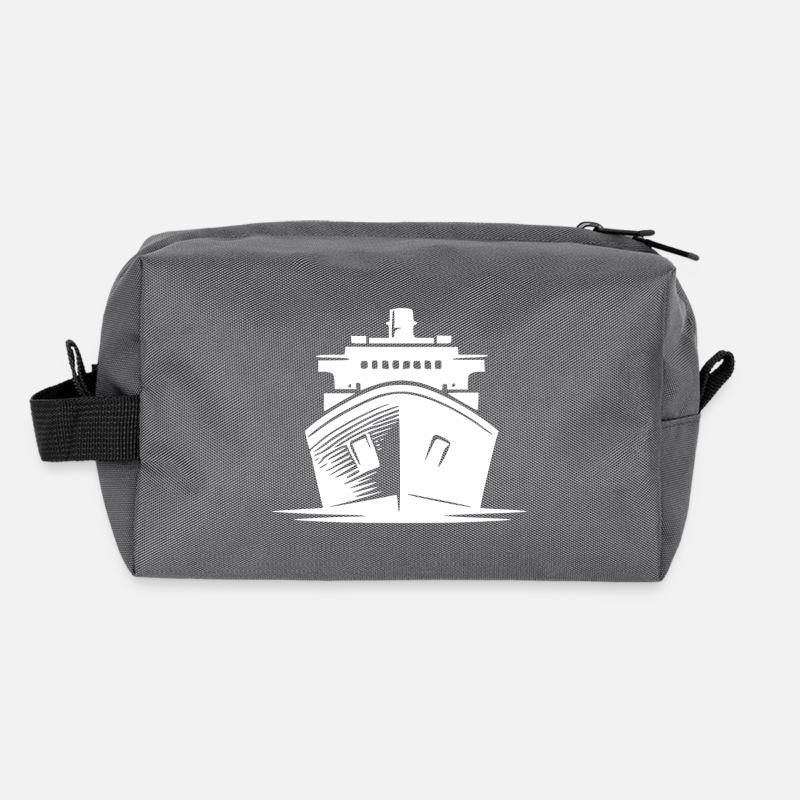 Model Ship Boat Builder Freighter Recycled Toiletry Zip Bag