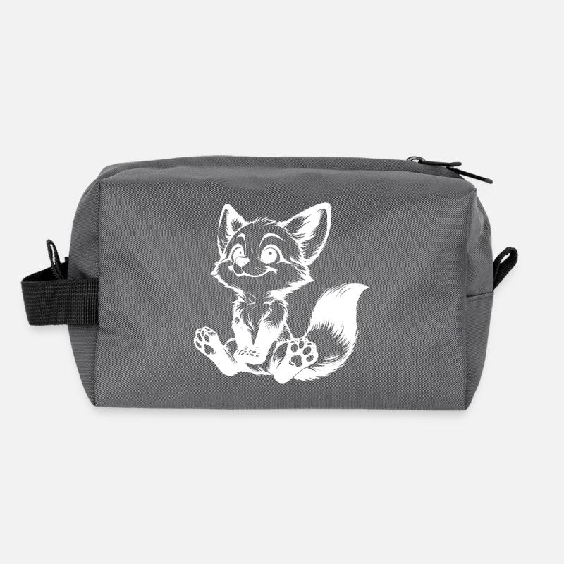 Smiling Sitting Fox Baby Stroke Drawing Recycled Toiletry Zip Bag