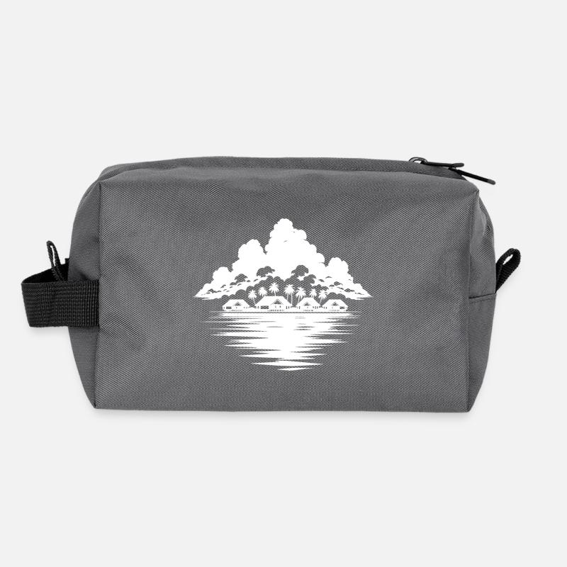 Tropical island with palm trees Recycled Toiletry Zip Bag