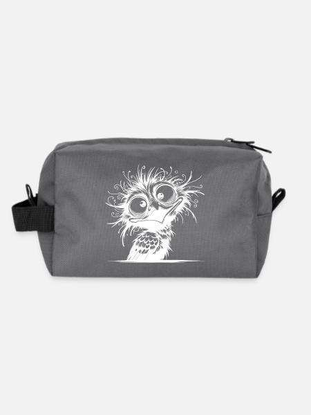 Drôle bizarre oiseau fou - Trousse de toilette en tissu recyclé - anthracite - Dos