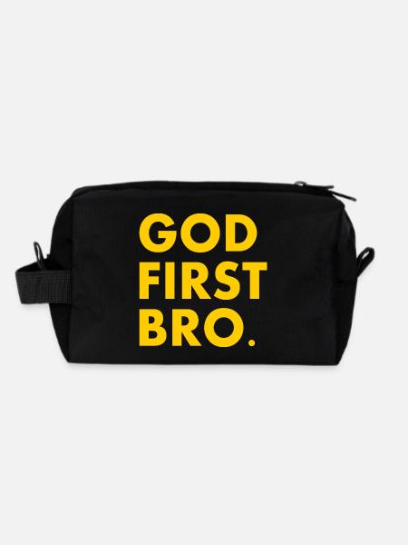 God first bro - Trousse de toilette en tissu recyclé - noir - Dos