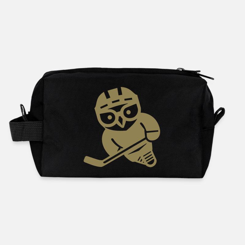 Eishockey Eule Silhouette Schneeeule Spieler Recycelte Kulturtasche