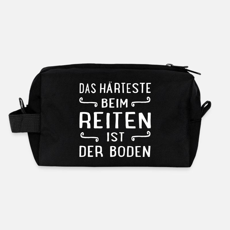 reiten - Recycelte Kulturtasche - Schwarz