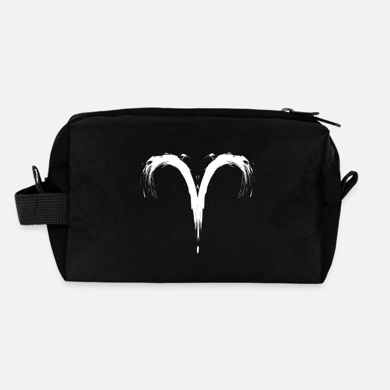Zodiac Aries Aris Symbole Blanc Vector Nouveau Trousse de toilette en tissu recyclé