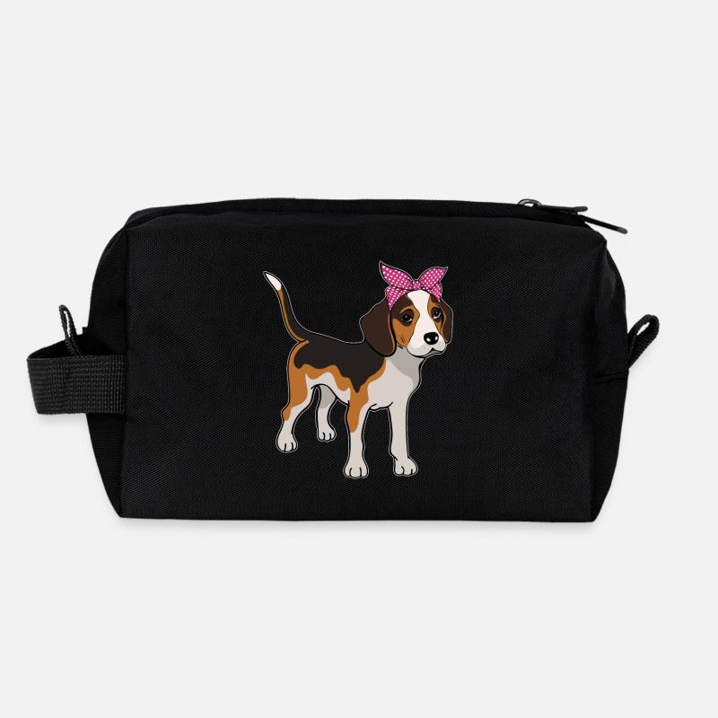 Beagle avec bow Beagle Owner Gift Trousse de toilette en tissu recyclé