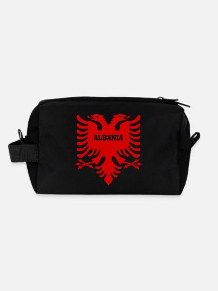 Albanien Albanischer adler - Recycelte Kulturtasche - Schwarz - Hinten