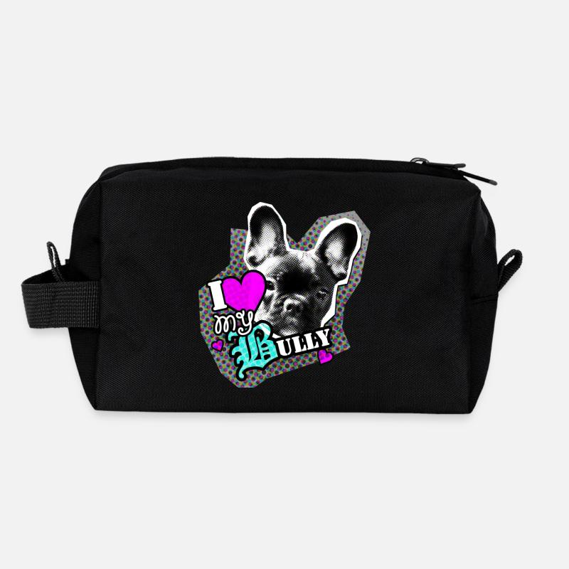 Bully - bouledogue français - Amour Trousse de toilette en tissu recyclé