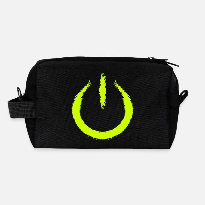 Power on switch on Turn off icon Recycled Toiletry Zip Bag