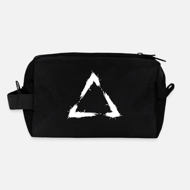 Symbol Dreieck Bürste Design Neu Weiß Recycelte Kulturtasche