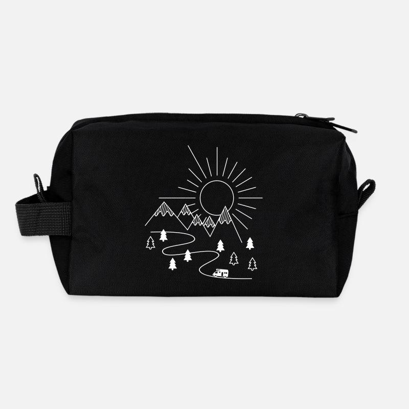 Camping - Recycelte Kulturtasche - Schwarz