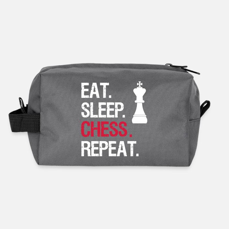 Eat Sleep Echecs Repeat - King Trousse de toilette en tissu recyclé