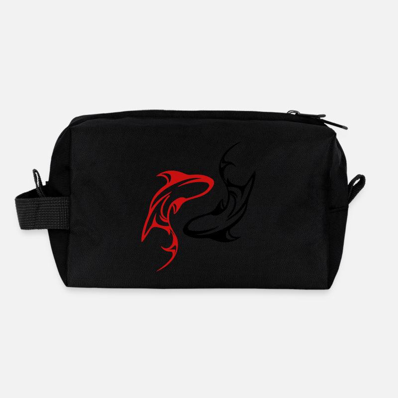 Sharks - Yin Yang - In all Vector colors Recycled Toiletry Zip Bag