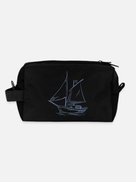 Aventures à la voile en silhouette: Elegant - Trousse de toilette en tissu recyclé - noir - Dos