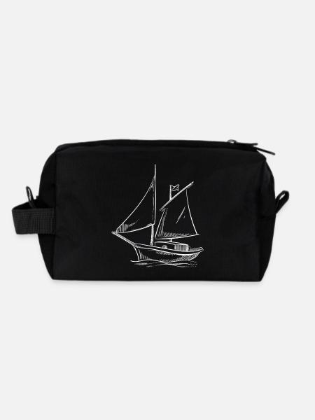 Aventures à la voile en silhouette: Elegant - Trousse de toilette en tissu recyclé - noir - Dos