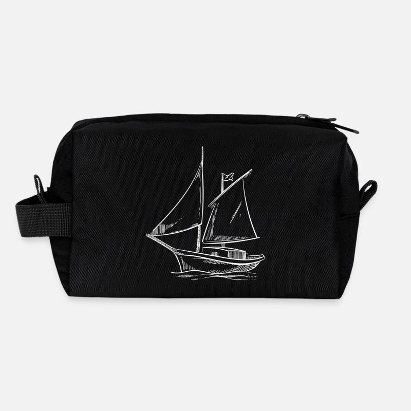 Aventures à la voile en silhouette: Elegant - Trousse de toilette en tissu recyclé - noir