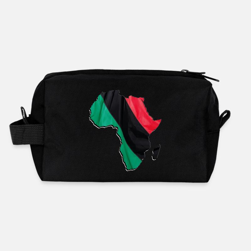 Carte du drapeau panafricain en Afrique - Trousse de toilette en tissu recyclé - noir