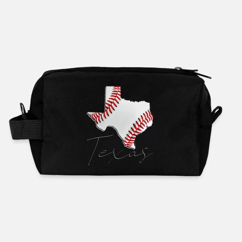 Echter Baseball in der Texas State Landkarte TX Recycelte Kulturtasche