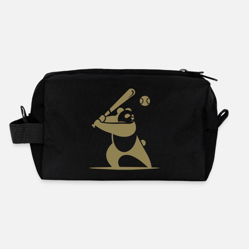 Minimalistische Panda-Baseball-Silhouette Recycelte Kulturtasche