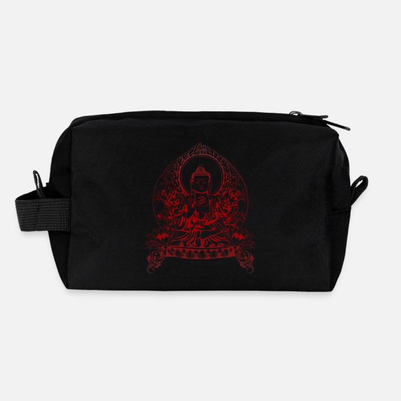Gautama Buddha - Recycled Toiletry Zip Bag - black