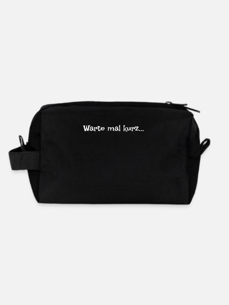 Warte mal kurz ... - Recycelte Kulturtasche - Schwarz - Hinten