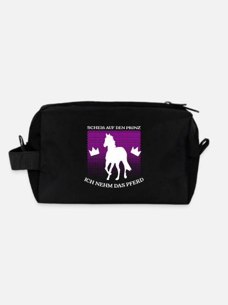 Licorne pas le prince Je prends le cheval - Trousse de toilette en tissu recyclé - noir - Dos