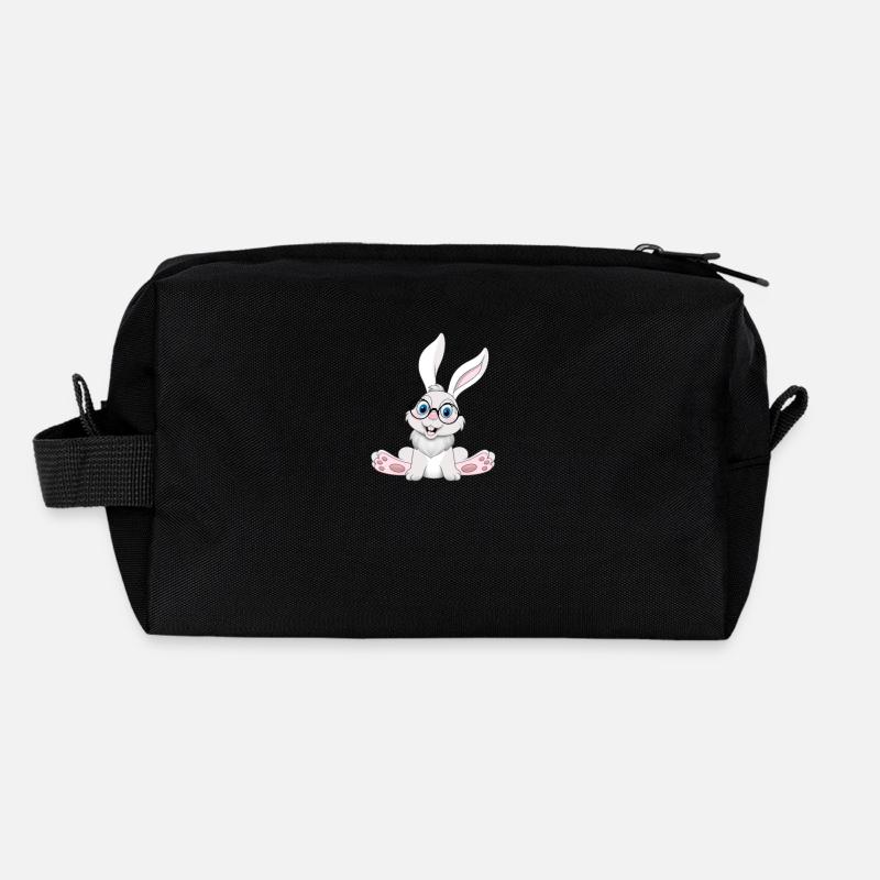 Drôle de lapin cool nerd Rabbit avec des lunettes Trousse de toilette en tissu recyclé