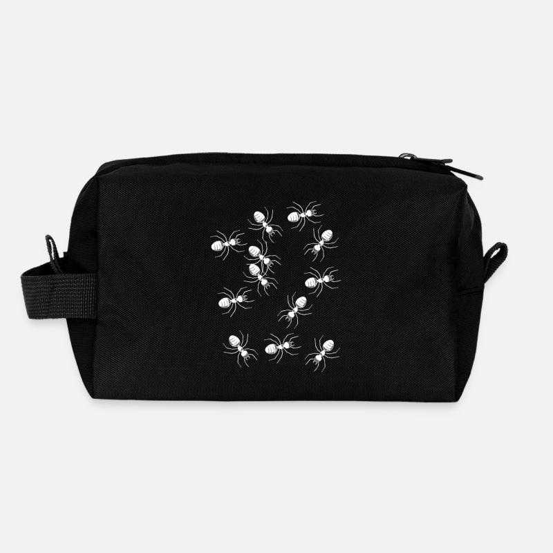 Ants Ant Insect Insects Pests Phobia - Recycled Toiletry Zip Bag - black