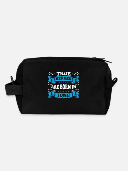 Anniversaire juin vrais héros en juin Grunge - Trousse de toilette en tissu recyclé - noir - Dos