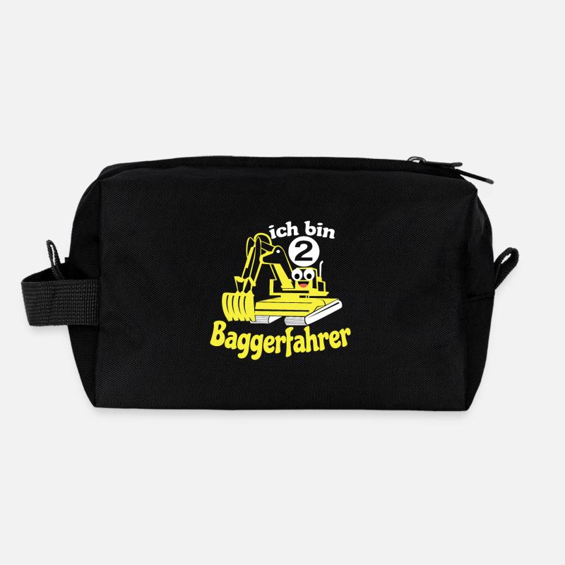 Geburtstag 2 Jahre Jungen Bagger Ich bin 2 Zwei - Recycelte Kulturtasche - Schwarz