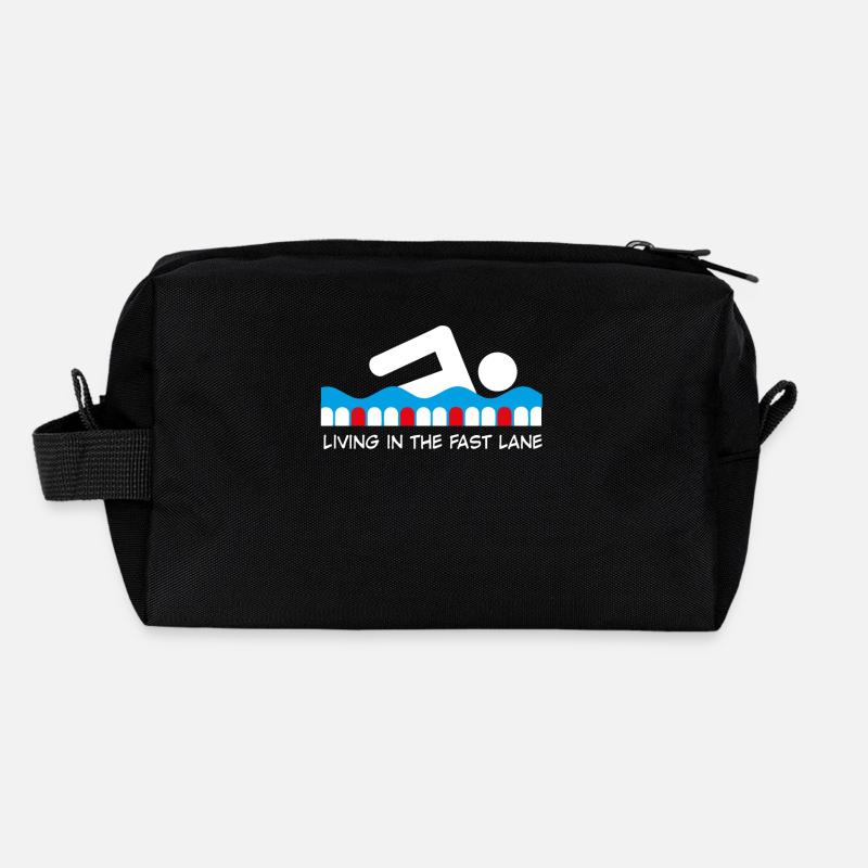 Schwimmen - Recycelte Kulturtasche - Schwarz