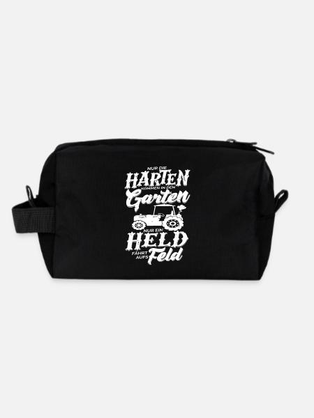 Landwirt nur die Harten komm' in Garten - Recycelte Kulturtasche - Schwarz