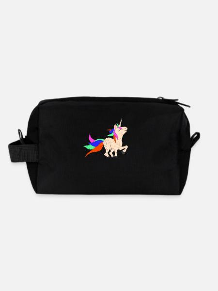 Einhorn grunge - Recycelte Kulturtasche - Schwarz - Hinten
