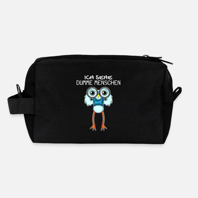 Ich sehe dumme Menschen - Möwe Kapitän Geschenk - Recycelte Kulturtasche - Schwarz