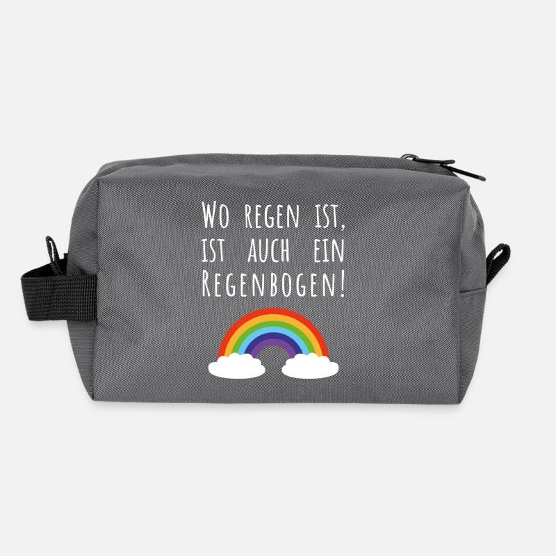 Spruch "Wo Regen ist, ist auch ein Regenbogen" Recycelte Kulturtasche