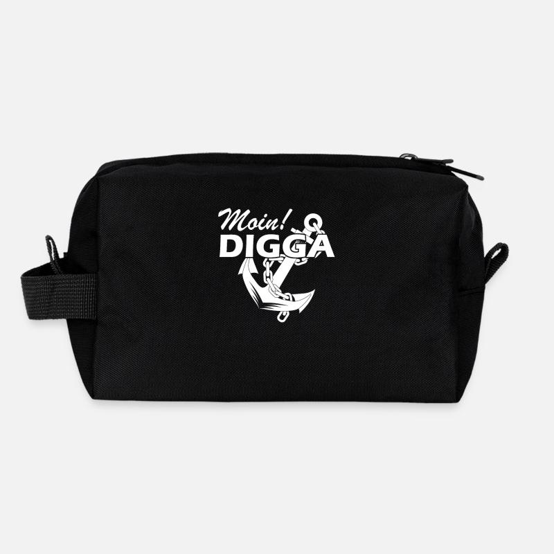 Moin Digga Anker - Recycelte Kulturtasche - Schwarz