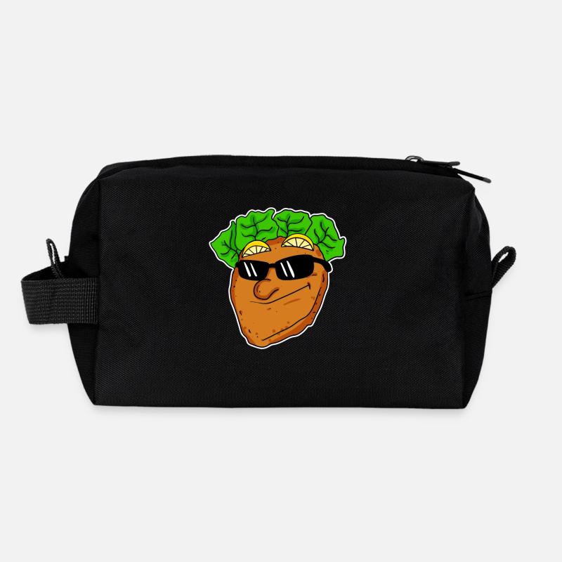 Cool schnitzel with sunglasses Recycled Toiletry Zip Bag