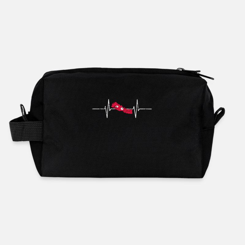 Nepal mit Herzschlag EKG Vintage Flagge Nepal - Recycelte Kulturtasche - Schwarz