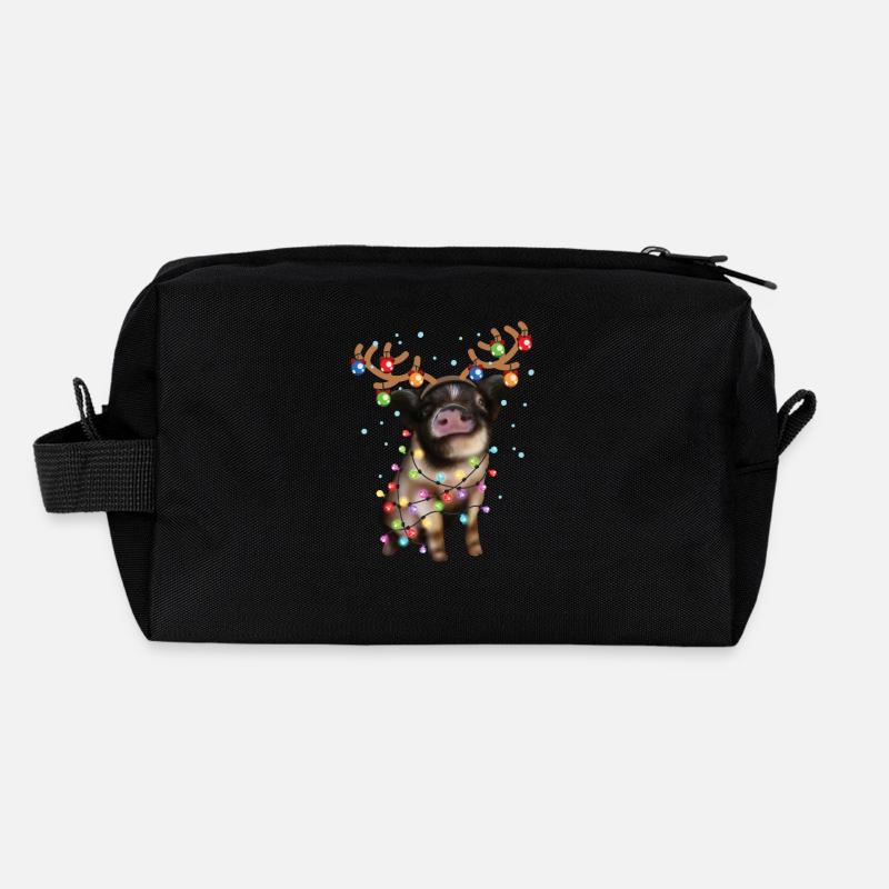 Cochon de Noël - Cochon de Noël mignon Trousse de toilette en tissu recyclé