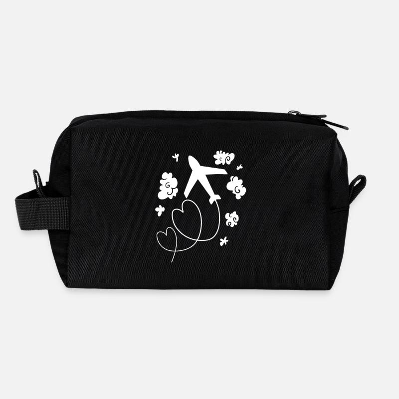 Flugzeug - Recycelte Kulturtasche - Schwarz