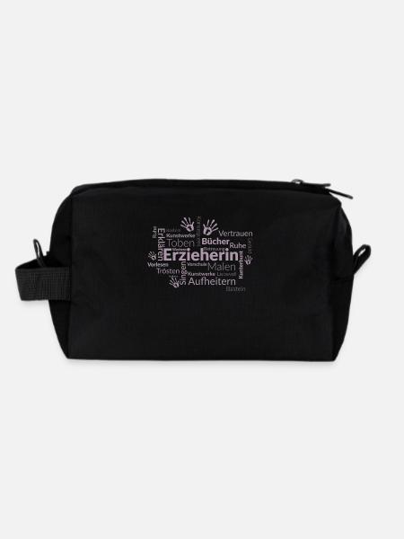 Erzieherin Komplimente - Recycelte Kulturtasche - Schwarz - Hinten