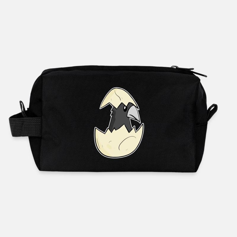 Krähe Baby Ei - Recycelte Kulturtasche - Schwarz