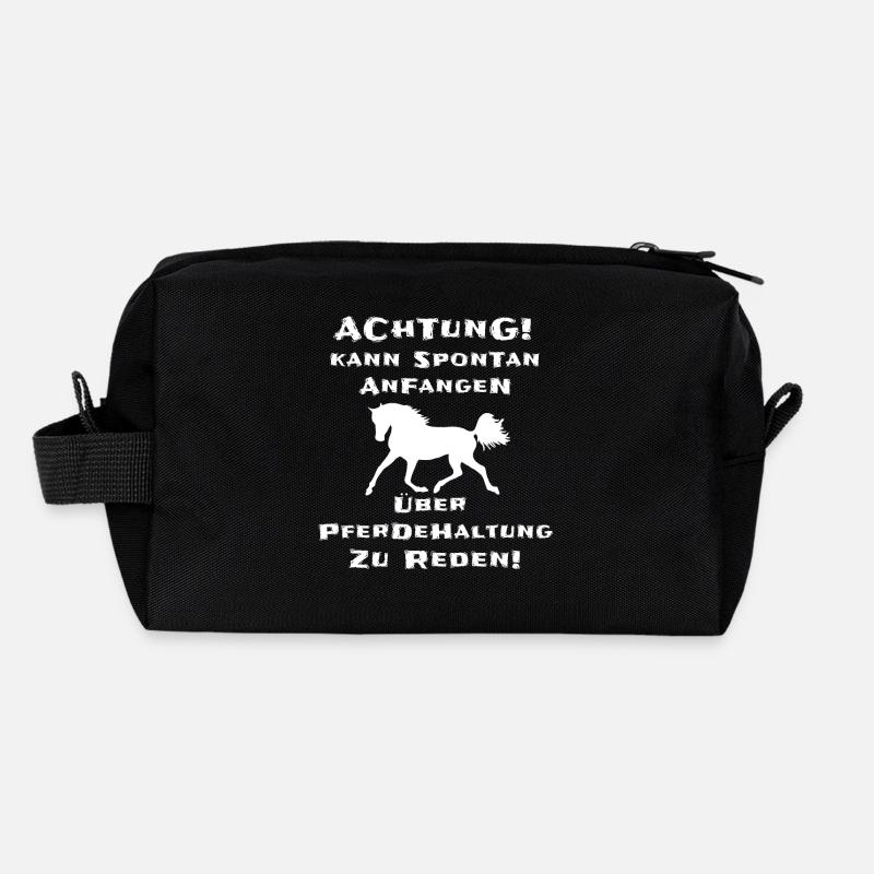 Pferdebesitzer Lustiger Spruch - Recycelte Kulturtasche - Schwarz