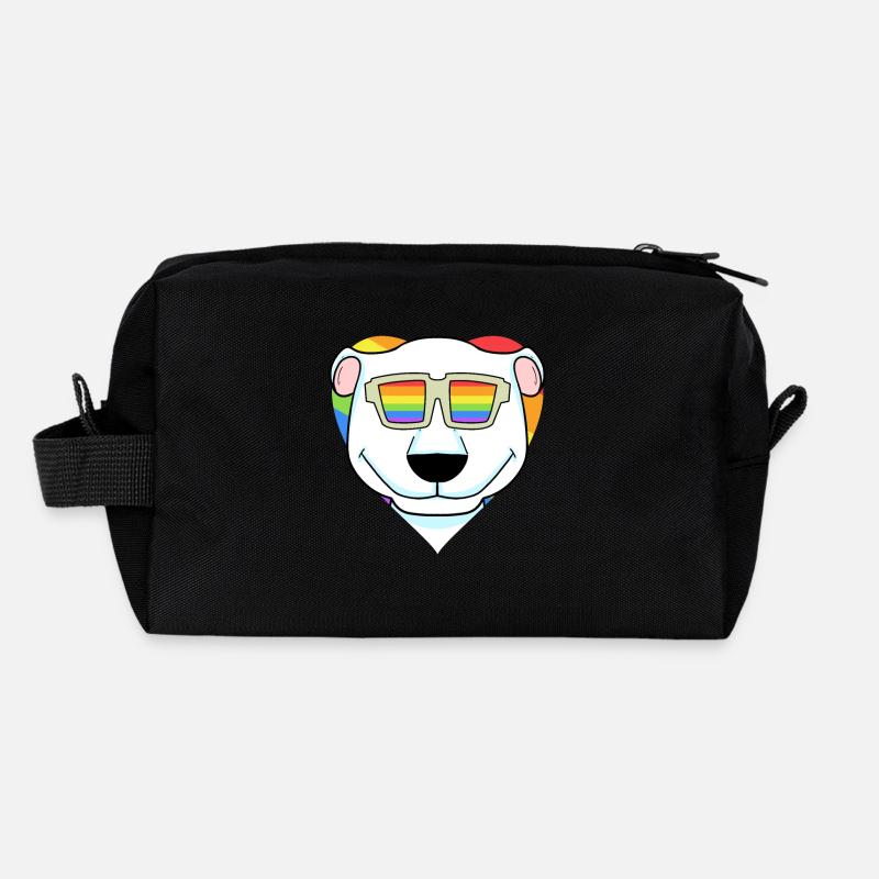 LGBT Tier Eisbär Regenbogen Herz Recycelte Kulturtasche
