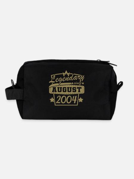 legendary since August 2004 sayings - Recycled Toiletry Zip Bag - black - Back