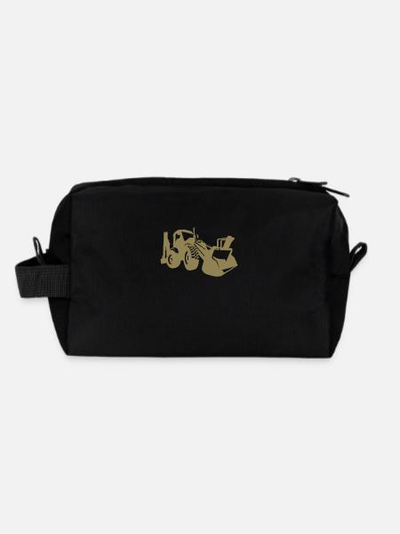 Excavator driver Excavator front loader sayings - Recycled Toiletry Zip Bag - black - Back
