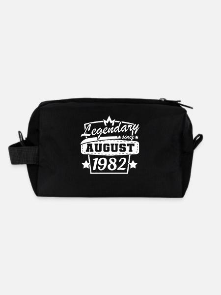 Légendaire depuis août 1982 Anniversaire Rétro - Trousse de toilette en tissu recyclé - noir - Dos