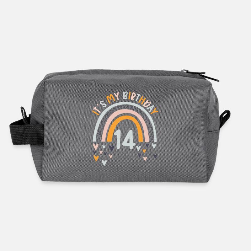 14 years old Rainbow Rainbow 14th birthday Recycled Toiletry Zip Bag