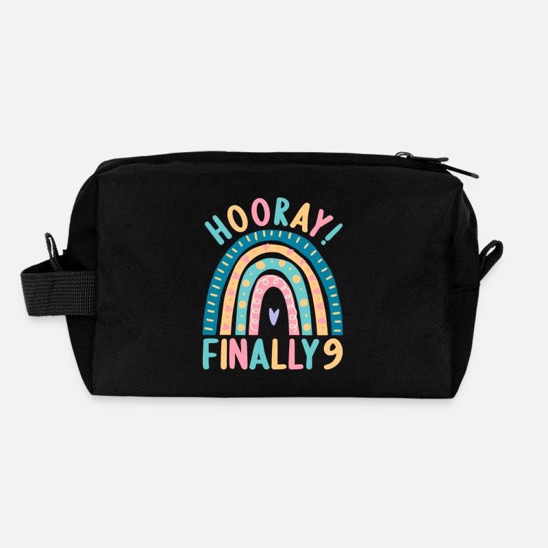 9 years old Rainbow Rainbow 9th birthday Recycled Toiletry Zip Bag