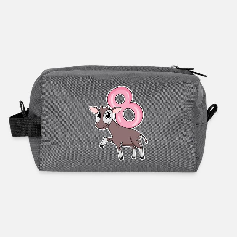 Girl 8 years old Okapi 8th birthday gift Recycled Toiletry Zip Bag